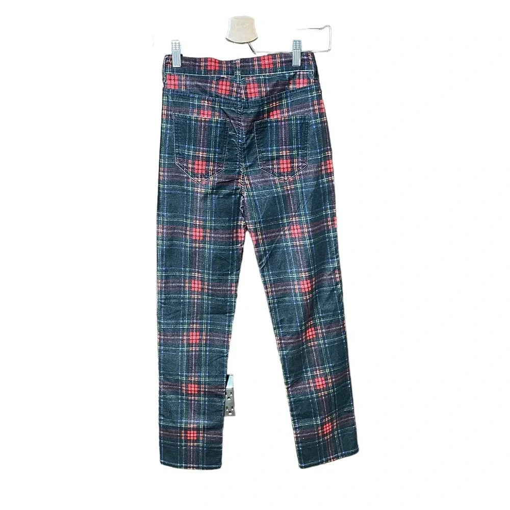 Pam & Gela Tartan Plaid Slim Crop Pant Red Multi‎ Size 25 - Picture 6 of 12